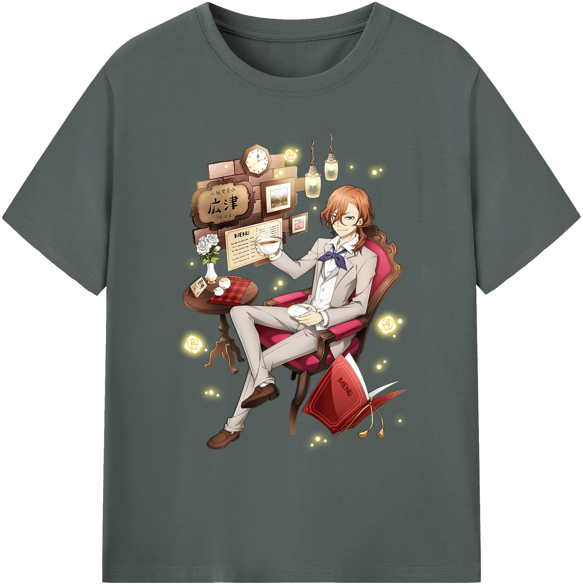 （画像用） 文豪ストレイドッグス Bungo Stray Dogs 綿100％ メンズ半袖Tシャツ｜肌触りやわらか＆通気性